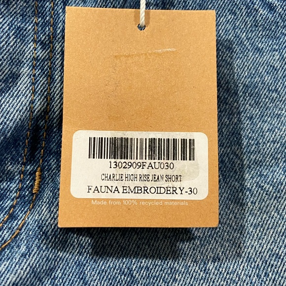 Reformation Charlie High Rise Jean Short Fauna Embroidery Women’s  Size 30 NWT - Picture 6 of 12